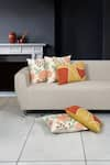 Buy_ODE & CLOE_Beige Cotton Shaneel Dori Chikankari Work 5 Pcs Cushion Covers _at_Aza_Fashions