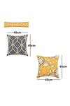 ODE & CLOE_Grey Cotton Acrylic Thread Embroidered Work Cushion Cover Set _Online_at_Aza_Fashions