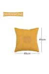 ODE & CLOE_Yellow Cotton Sequin And Cut Dana Geometric Pintucked 2 Pcs Cushion Covers_Online_at_Aza_Fashions