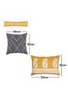 ODE & CLOE_Grey Cotton Thread Work Cushion Cover Set _Online_at_Aza_Fashions