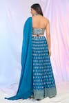 Shop_Alaya Advani_Blue Blouse Viscose Dupion Embroidered Floral V Pattern Pleated Lehenga Set _at_Aza_Fashions