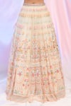 Buy_Alaya Advani_Cream Net Hand Embroidered Sequins Cutwork Floral Lehenga Set_Online