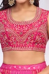 Buy_Alaya Advani_Pink Blouse Silk Embroidered Sequins U Neck Bandhani Lehenga Set 