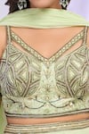 Shop_Alaya Advani_Green Blouse Silk Hand Embroidered Floral Strappy V Neck Draped Palazzo Set _Online_at_Aza_Fashions