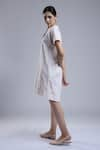 Buy_DHI_Ivory 100 % Cotton Embroidered Tonal Work Round Neck T-shirt Dress _Online_at_Aza_Fashions