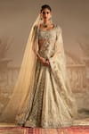 Buy_Ridhi Mehra_Green Blouse Net Embellished Floral Chandni Tree Bridal Lehenga Set  _at_Aza_Fashions