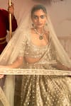 Buy_Ridhi Mehra_Green Blouse Net Embellished Floral Chandni Tree Bridal Lehenga Set  