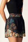RANNA GILL_Black Linen Blend Printed Forest Odessa Shorts_Online_at_Aza_Fashions