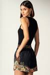 Buy_RANNA GILL_Black Linen Blend Printed Forest Odessa Shorts_Online_at_Aza_Fashions