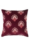 Buy_ODE & CLOE_Peach Cotton Print Dixy And Flower Embroidered 5 Pcs Cushion Covers _Online_at_Aza_Fashions