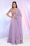 Buy_Alaya Advani_Purple Blouse Net Hand Embroidered Sequins Sweetheart Embellished Lehenga Set_at_Aza_Fashions