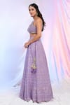 Alaya Advani_Purple Blouse Net Hand Embroidered Sequins Sweetheart Embellished Lehenga Set_at_Aza_Fashions