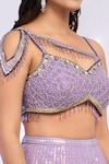 Alaya Advani_Purple Blouse Net Hand Embroidered Sequins Sweetheart Embellished Lehenga Set_Online