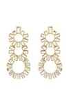 Shop Isharya Gold Plated Mirrors Disco Chandelier Earrings at Aza Fashions Shop_Isharya_Gold Plated Mirrors Disco Chandelier Earrings _at_Aza_Fashions