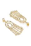 Isharya_Gold Plated Crystals, Mirrors Paradise Dew Chandelier Earrings _Online_at_Aza_Fashions