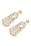 Buy_Isharya_Gold Plated Crystals, Mirrors Paradise Dew Chandelier Earrings _Online_at_Aza_Fashions