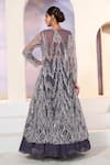 Shop_Khwaab by Sanjana Lakhani_Purple Georgette Embroidered Sequin Blouse Square Lehenga Set_at_Aza_Fashions