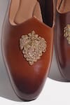 Shradha Hedau Footwear Couture_Brown Embroidered Angus Bea Mojiri  _Online_at_Aza_Fashions