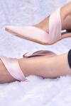 Shop_Shradha Hedau Footwear Couture_Pink Plain Vanya Cross Strap Heels _at_Aza_Fashions