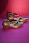 Buy_Shradha Hedau Footwear Couture_Gold Embroidered Macey Court Heels _Online_at_Aza_Fashions