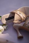 Shop_Shradha Hedau Footwear Couture_Beige Beadwork Marlene Crystal Embroidered Strap Heels_Online_at_Aza_Fashions