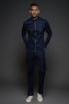 Buy_Balance by Rohit Bal_Blue Denim Plain Jacket _at_Aza_Fashions