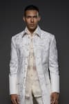 Balance by Rohit Bal_White Silk Print Floral Blossom Jacket _Online_at_Aza_Fashions