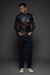 Buy_Balance by Rohit Bal_Black Leather Plain Full Sleeve Jacket _at_Aza_Fashions