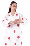 Buy_KHAT_White Handwoven Cotton Screen Printed Polka Kurta V Neck Set _Online_at_Aza_Fashions