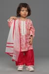 Buy_Para_Pink Muslin Silk Printed And Embroidered Moroccan Kurta Palazzo Set _at_Aza_Fashions