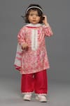 Shop_Para_Pink Muslin Silk Printed And Embroidered Moroccan Kurta Palazzo Set _at_Aza_Fashions