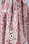 Shop_Little Bansi_Cream Cotton, Net, Georgette Pearls, Lace, Floral Mughal Pattern Lehenga Set _Online_at_Aza_Fashions