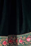 Shop_Little Bansi_Green Silk, Velvet, Viscose Embroidery, Bageecha Floral Thread Work Lehenga Set 