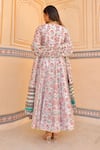 Shop_ASRUMO_White Chanderi Hand Block Printed Floral Sweetheart Neck Anarkali Set _at_Aza_Fashions