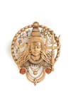 Buy_Cosa Nostraa_Gold Mahadev Motif Carved Brooch _Online_at_Aza_Fashions