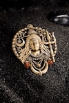 Cosa Nostraa_Gold Mahadev Carved Brooch And Lapel Pin Set _Online_at_Aza_Fashions