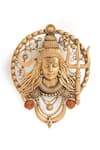 Buy_Cosa Nostraa_Gold Mahadev Carved Brooch And Lapel Pin Set _Online_at_Aza_Fashions