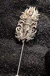 Shop_Cosa Nostraa_Gold Shiva Tandava Carved Brooch And Lapel Pin Set _Online_at_Aza_Fashions