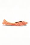 Buy_Doriaana_Orange Crystal Mandarin Embellished Juttis _Online_at_Aza_Fashions
