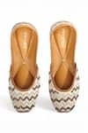 Shop_Doriaana_Beige Aari Meander Chevron Embellished Juttis _at_Aza_Fashions