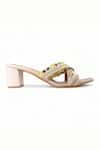 Buy_Doriaana_Yellow Embroidered Wanderlust Strap Heels _Online_at_Aza_Fashions