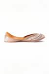 Buy_Doriaana_Peach Gota Elham Sequin And Embroidered Juttis _Online_at_Aza_Fashions