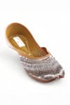 Buy_Doriaana_Grey Bead Glaze Sequin And Zari Embroidered Juttis _at_Aza_Fashions