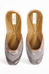 Shop_Doriaana_Grey Bead Glaze Sequin And Zari Embroidered Juttis _at_Aza_Fashions