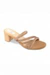 Buy_Doriaana_Beige Stones Embellished Iona Crystal Embroidered Block Heels _at_Aza_Fashions