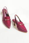 The Alter_Maroon Buckles Audrey Stiletto Heels _at_Aza_Fashions