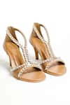 Buy_The Alter_Brown Rhinestones Angela Embellished Stilettos _at_Aza_Fashions
