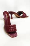 The Alter_Maroon Ashley Quilted Strap Stiletto Heels _at_Aza_Fashions