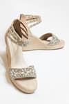 Buy_The Alter_Beige Embellished Bella Wedges _at_Aza_Fashions