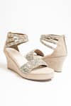 Buy_The Alter_Beige Embellished Bella Wedges _Online_at_Aza_Fashions